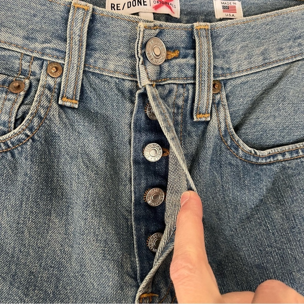RE/DONE Originals High Rise Ankle Zip Jeans in 90's Wash 180-3WHRZ Size 25 - Picture 8 of 14